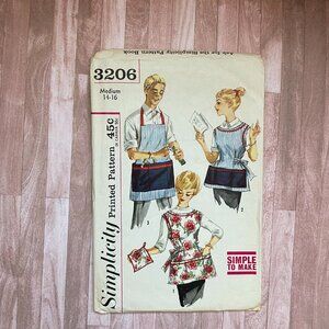Simplicity 3206 Pattern Cut Apron Pot Holder Vintage 70s